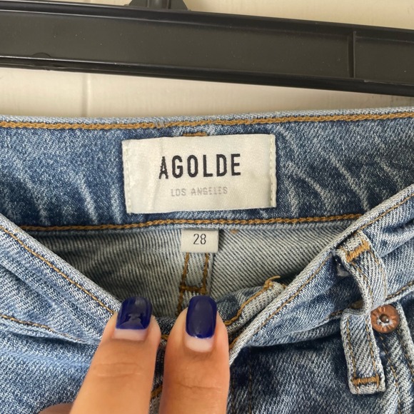 AGOLDE High Rise Stovepipe Jeans Light Wash Denim Size 28 - Picture 3 of 9